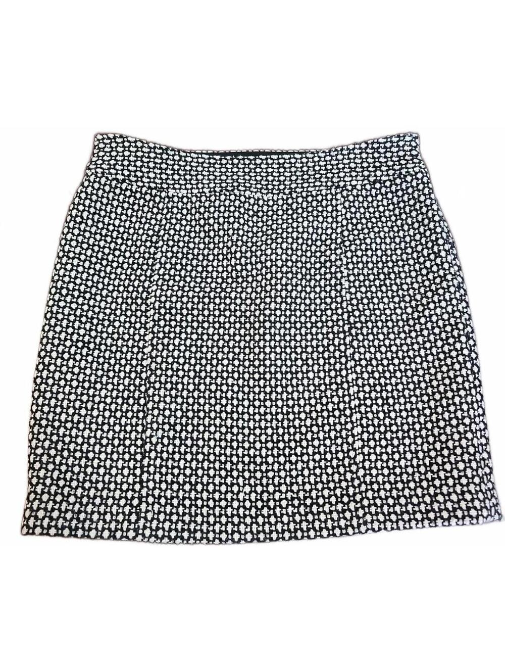 Banana Republic Skirt Size 10 Black And Cream Knee Length Pencil Lined